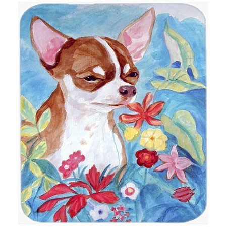 CAROLINES TREASURES 9.5 x 8 in. Chihuahua in flowers Mouse Pad- Hot Pad or Trivet 7053MP